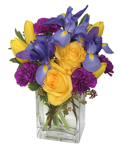 A Touch of Class | Tulip, Iris & Rose Arrangement A Touch of Class | Tulip, Iris & Rose Arrangement